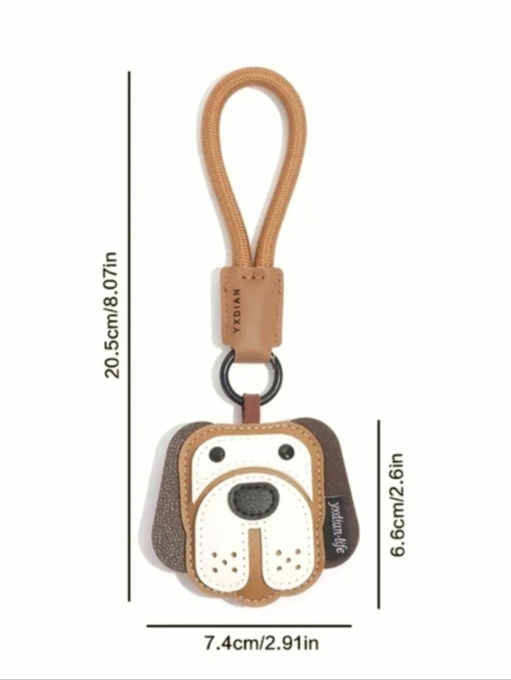 Beagle Dog Face Keychain Charm - Picture 3 of 3